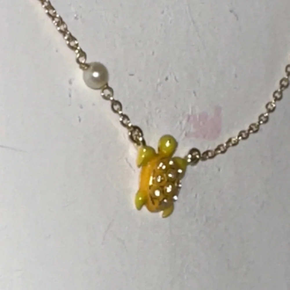 Charming Gold Turtle Pendant Necklace for Kids 14K Plated Hypoallergenic